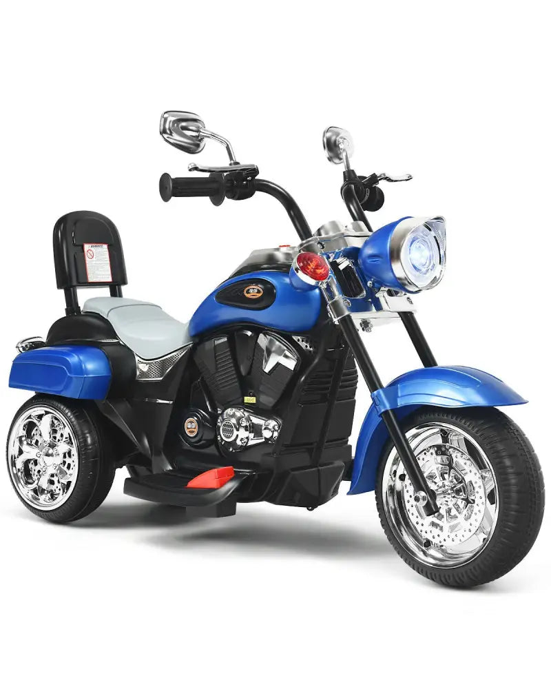 6V 3 Wheel Kids Motorcycle-Blue - Blue - Powered Ride On Toys