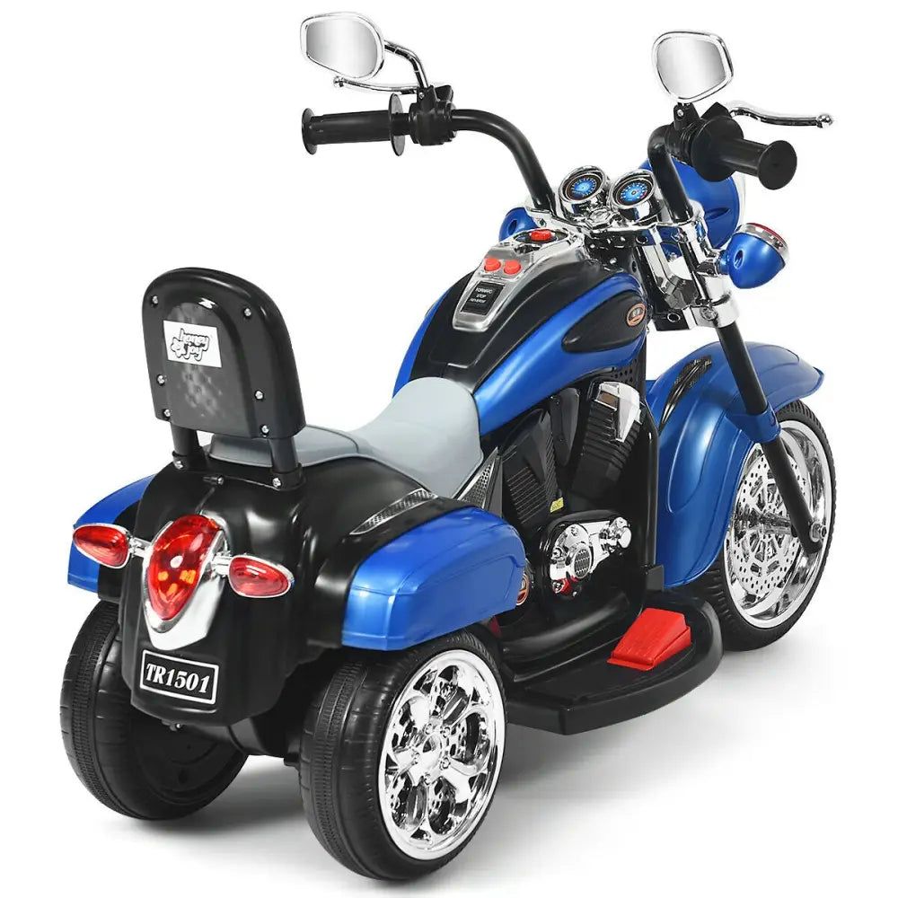 6V 3 Wheel Kids Motorcycle-Blue - Blue - Powered Ride On Toys