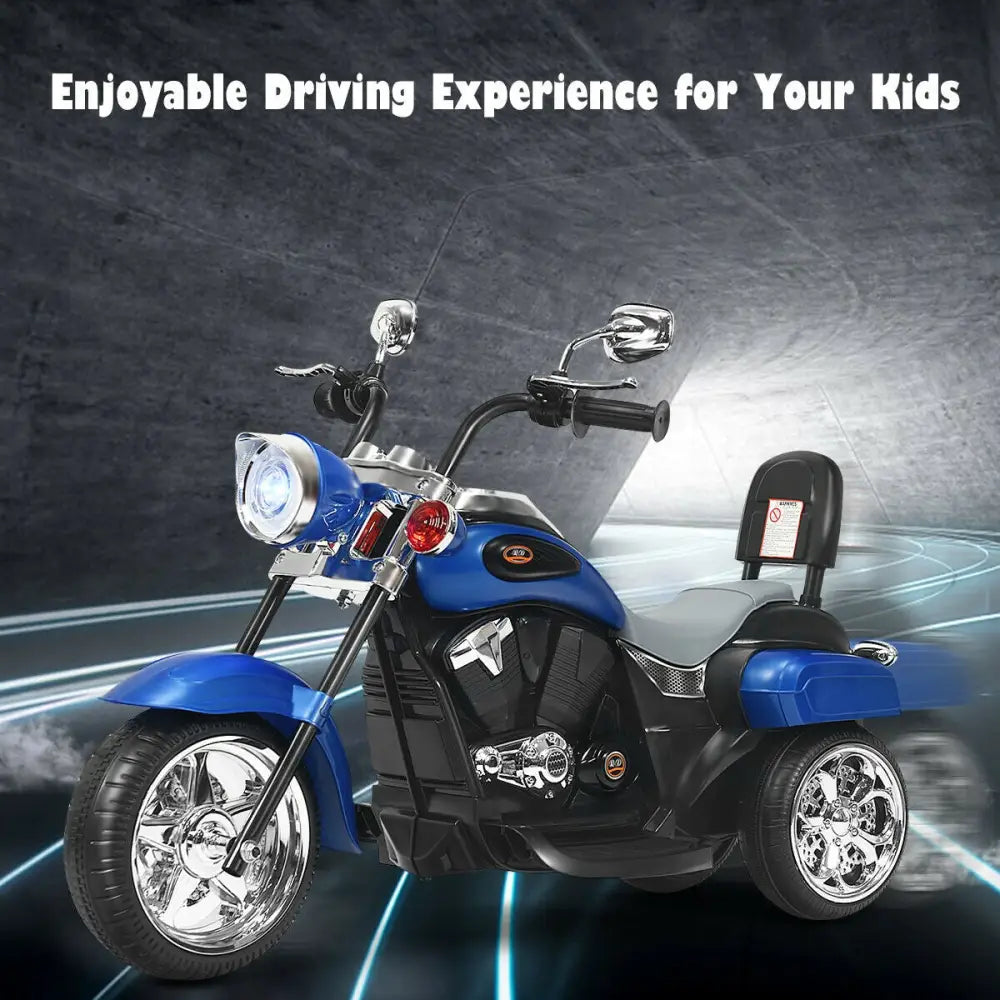6V 3 Wheel Kids Motorcycle-Blue - Blue - Powered Ride On Toys