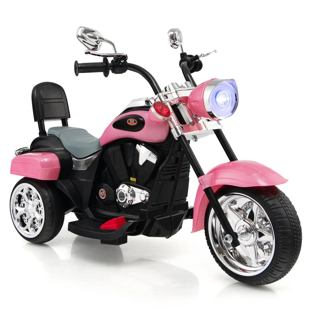 6V 3 Wheel Kids Motorcycle-Pink - Pink - Powered Ride On Toys