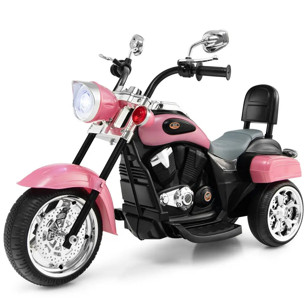 6V 3 Wheel Kids Motorcycle-Pink - Pink - Powered Ride On Toys