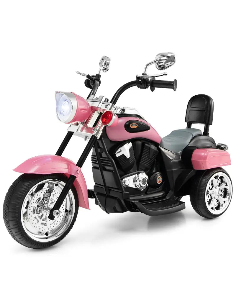 6V 3 Wheel Kids Motorcycle-Pink - Pink - Powered Ride On Toys