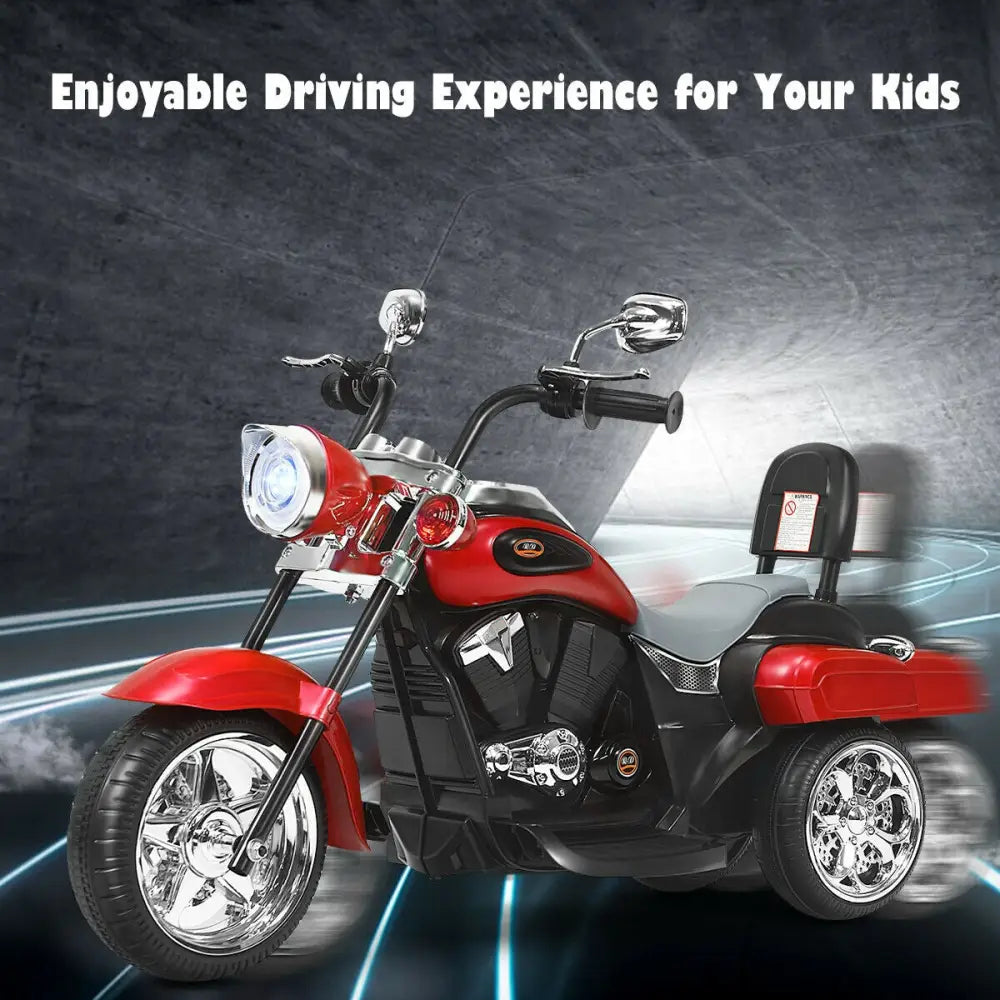 6V 3 Wheel Kids Motorcycle-Red - Red - Powered Ride On Toys