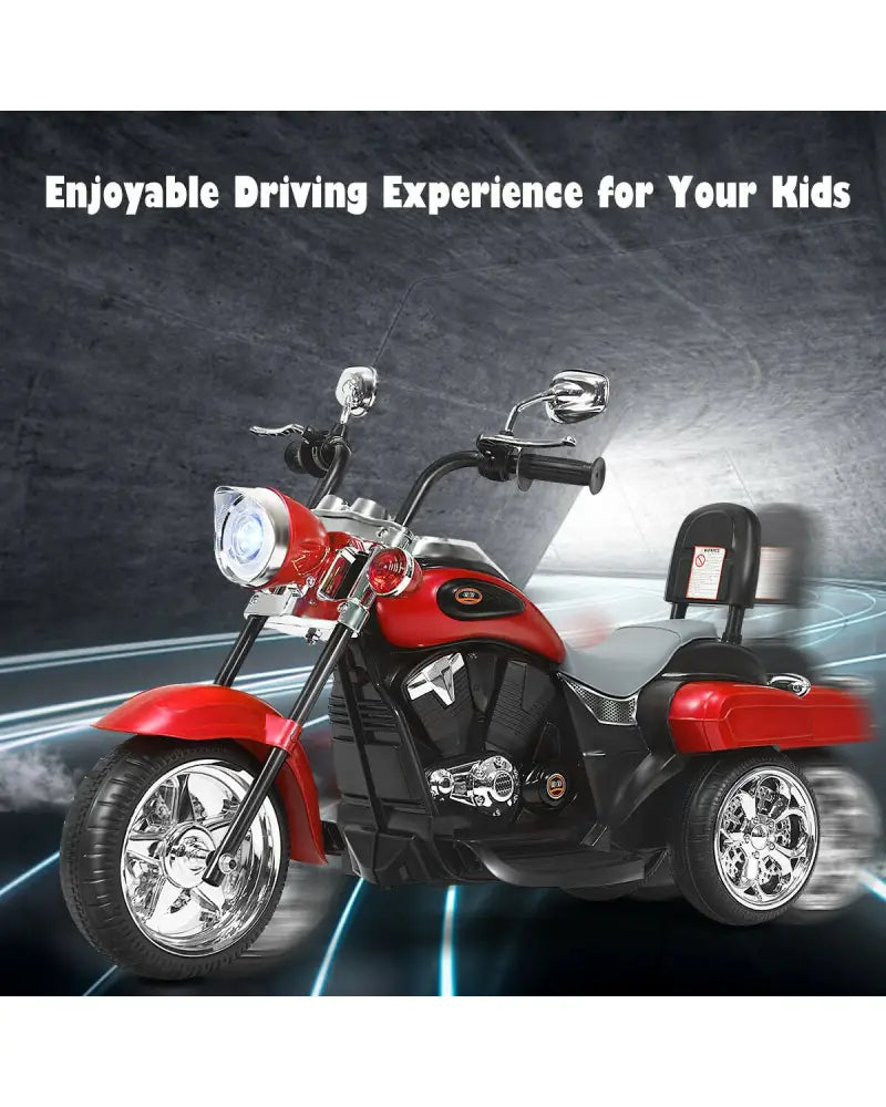 6V 3 Wheel Kids Motorcycle-Red - Red - Powered Ride On Toys