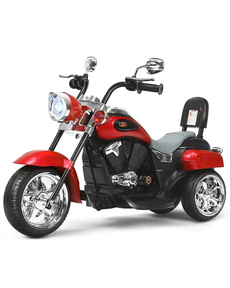 6V 3 Wheel Kids Motorcycle-Red - Red - Powered Ride On Toys