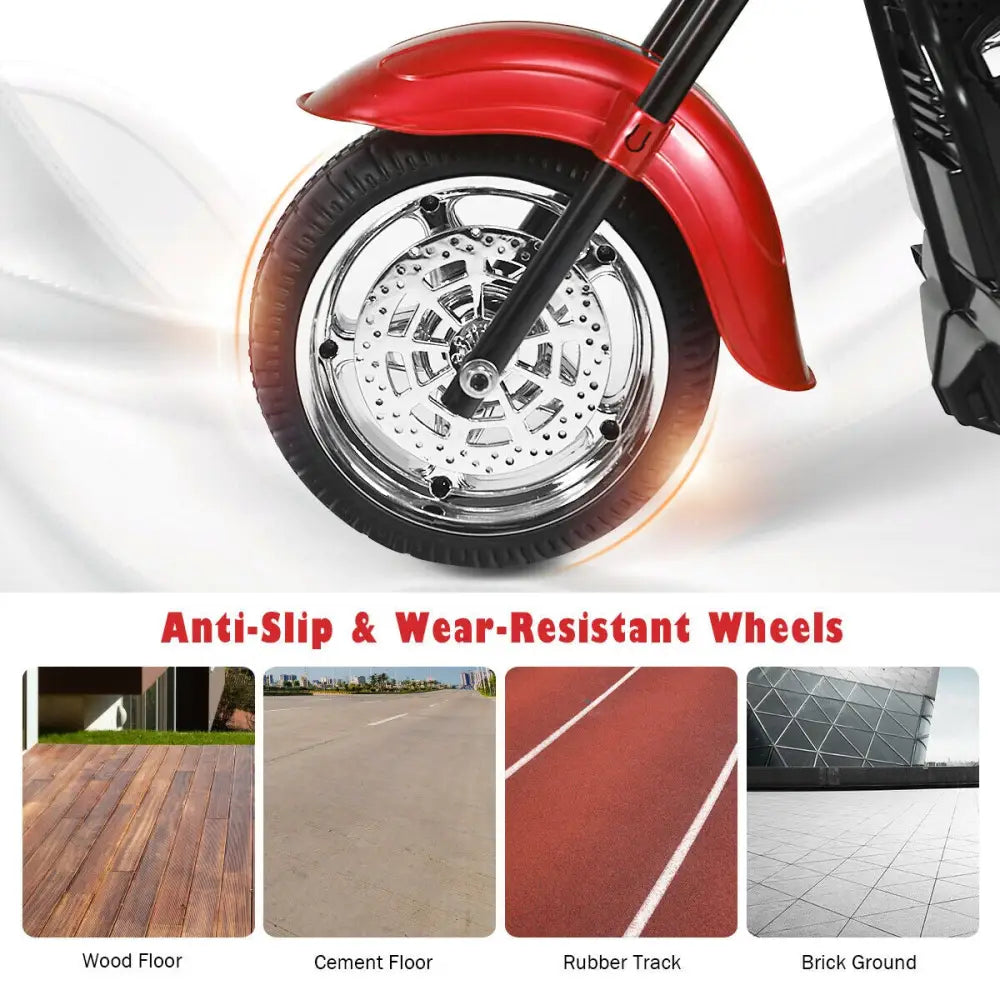 6V 3 Wheel Kids Motorcycle-Red - Red - Powered Ride On Toys