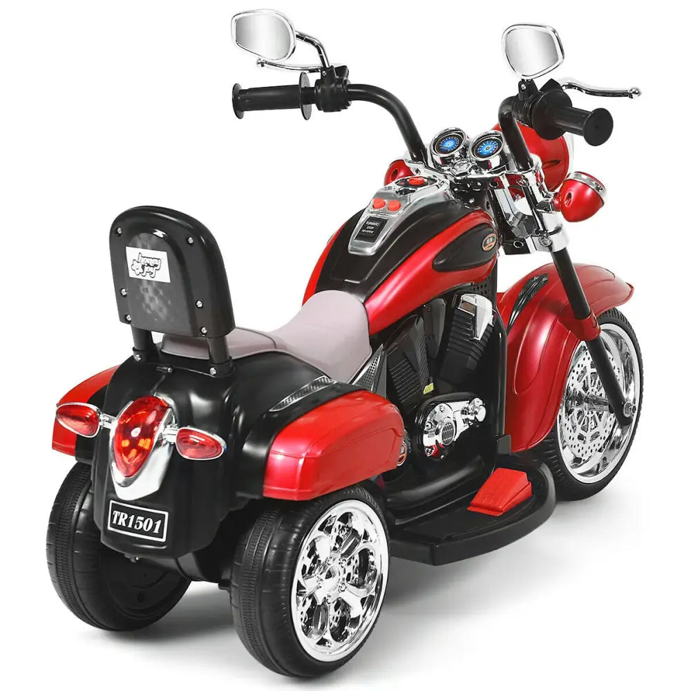 6V 3 Wheel Kids Motorcycle-Red - Red - Powered Ride On Toys