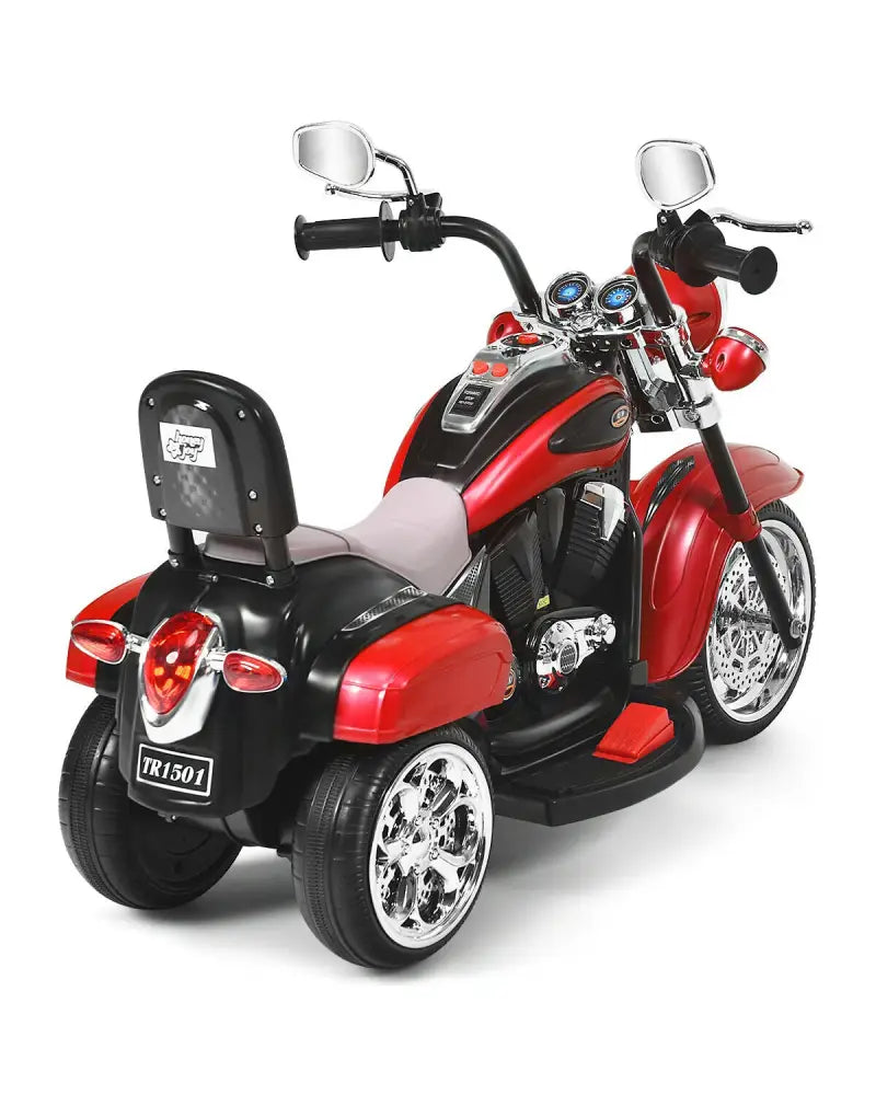 6V 3 Wheel Kids Motorcycle-Red - Red - Powered Ride On Toys