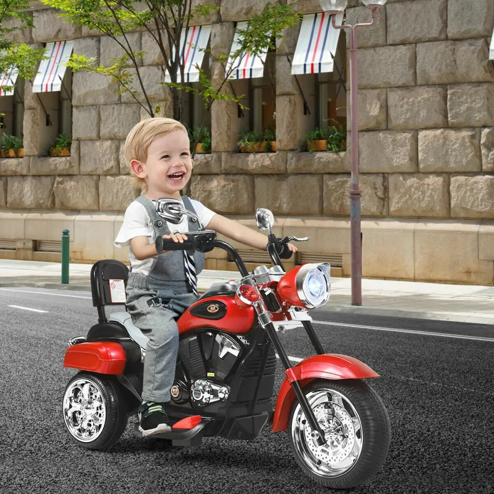 6V 3 Wheel Kids Motorcycle-Red - Red - Powered Ride On Toys