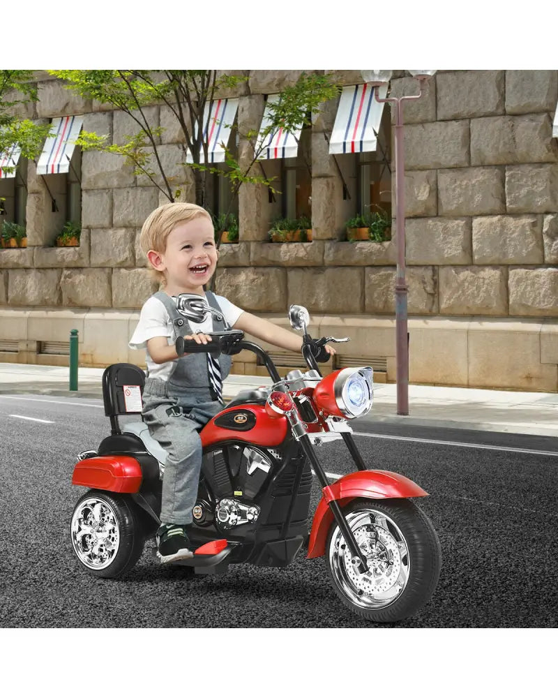 6V 3 Wheel Kids Motorcycle-Red - Red - Powered Ride On Toys