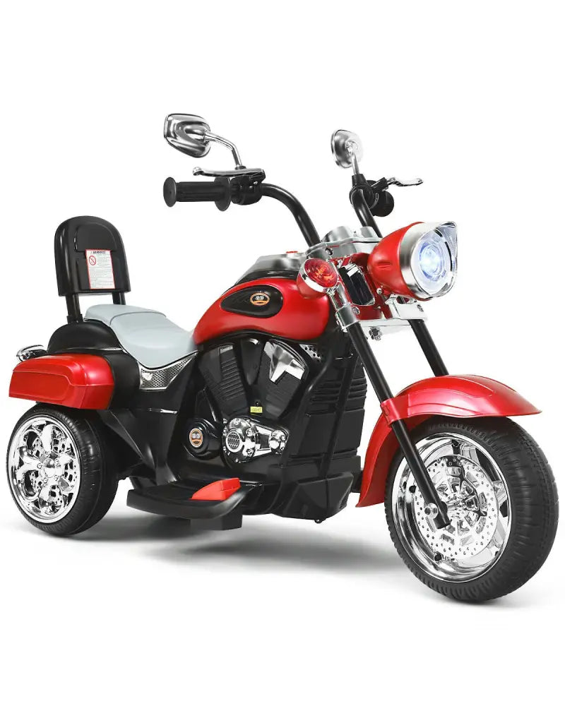 6V 3 Wheel Kids Motorcycle-Red - Red - Powered Ride On Toys