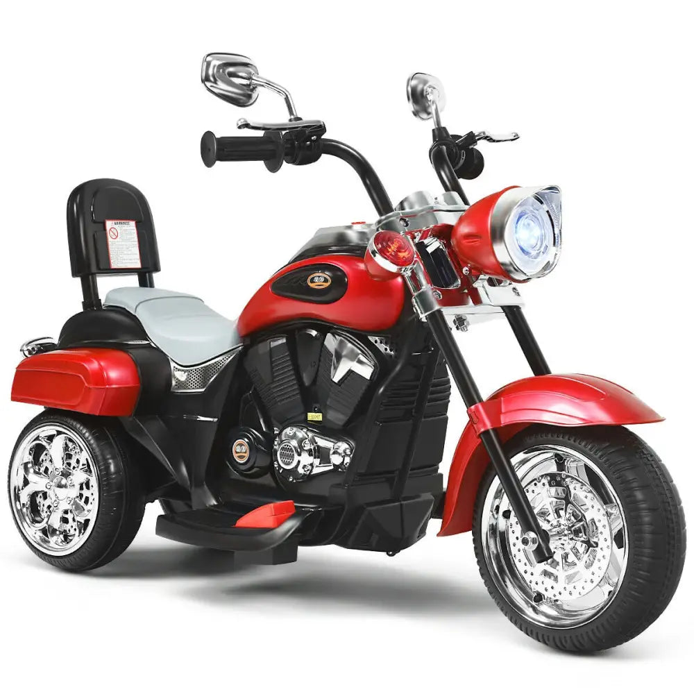 6V 3 Wheel Kids Motorcycle-Red - Red - Powered Ride On Toys