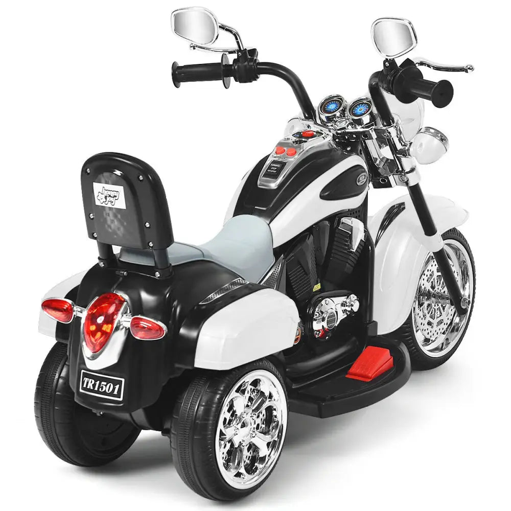 6V 3 Wheel Kids Motorcycle-White - White - Powered Ride On Toys
