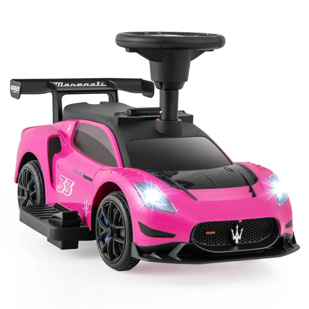 6V Electric Kids Ride on Push Car Maserati Licensed with Foot Pedal and Music-Pink - Pink - Powered Ride On Toys