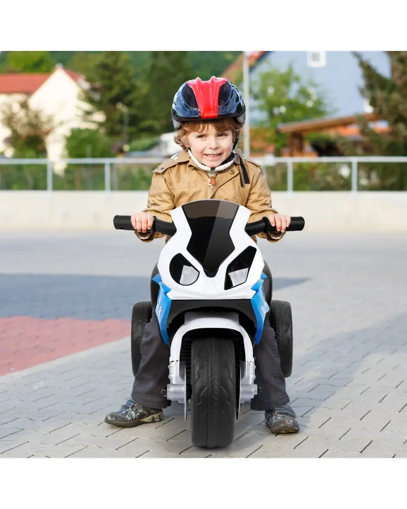 6V Kids 3 Wheels Riding BMW Licensed Electric Motorcycle-Blue - Blue - Powered Ride On Toys