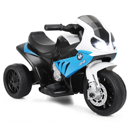 6V Kids 3 Wheels Riding BMW Licensed Electric Motorcycle-Blue - Blue - Powered Ride On Toys