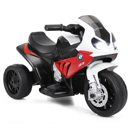 6V Kids 3 Wheels Riding BMW Licensed Electric Motorcycle-Red - Red - Powered Ride On Toys