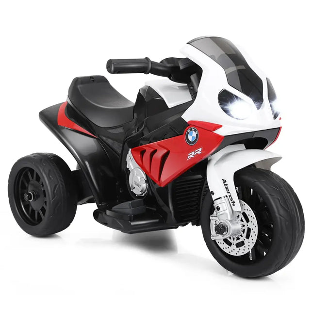 6V Kids 3 Wheels Riding BMW Licensed Electric Motorcycle-Red - Red - Powered Ride On Toys