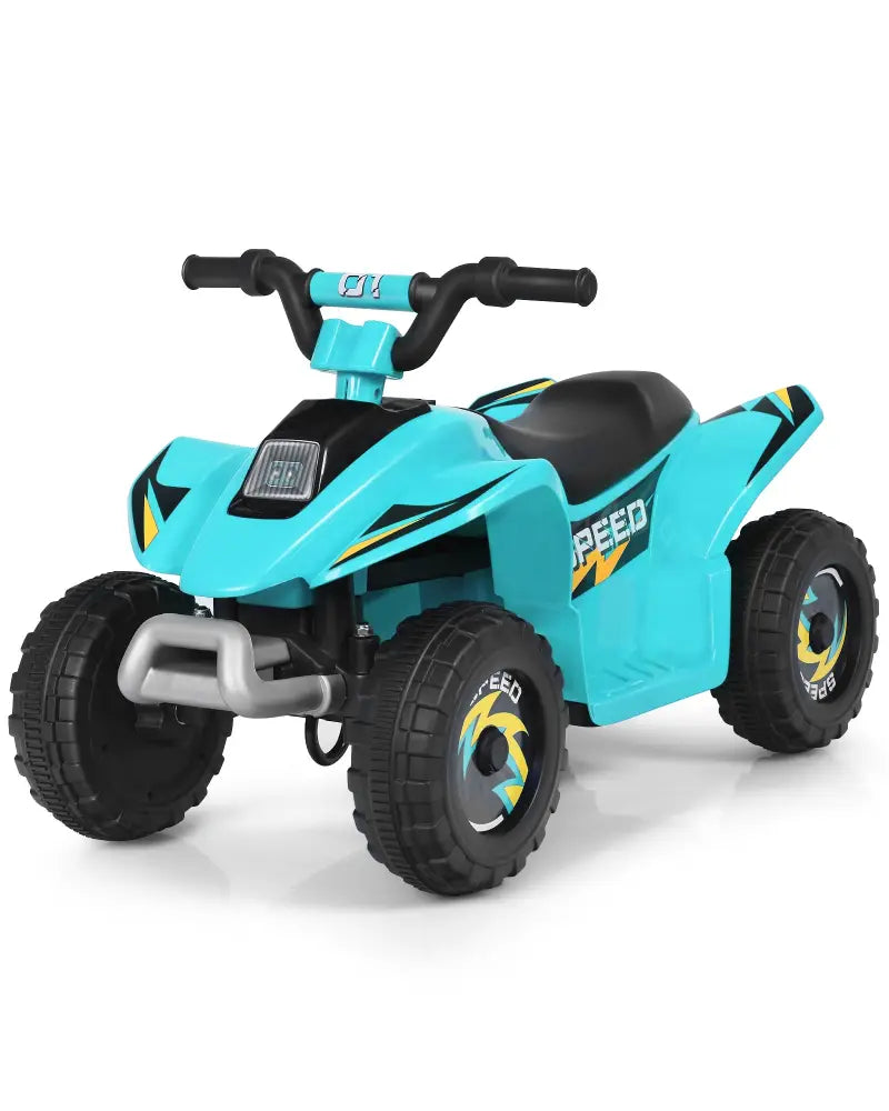 6V Kids Electric ATV 4 Wheels Ride-On Toy -Blue - Blue - Powered Ride On Toys