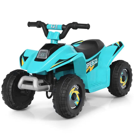 6V Kids Electric ATV 4 Wheels Ride-On Toy -Blue - Blue - Powered Ride On Toys