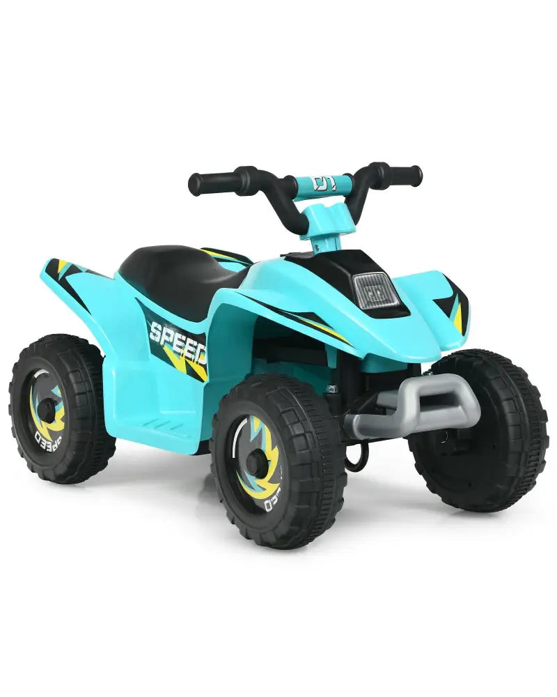 6V Kids Electric ATV 4 Wheels Ride-On Toy -Blue - Blue - Powered Ride On Toys