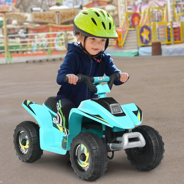 6V Kids Electric ATV 4 Wheels Ride-On Toy -Blue - Blue - Powered Ride On Toys