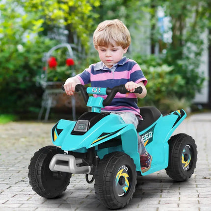 6V Kids Electric ATV 4 Wheels Ride-On Toy -Blue - Blue - Powered Ride On Toys