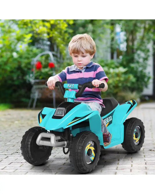 6V Kids Electric ATV 4 Wheels Ride-On Toy -Blue - Blue - Powered Ride On Toys