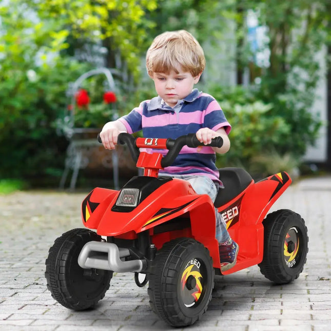 6V Kids Electric ATV 4 Wheels Ride-On Toy-Red - Red - Powered Ride On Toys