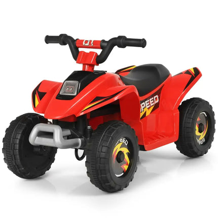 6V Kids Electric ATV 4 Wheels Ride-On Toy-Red - Red - Powered Ride On Toys