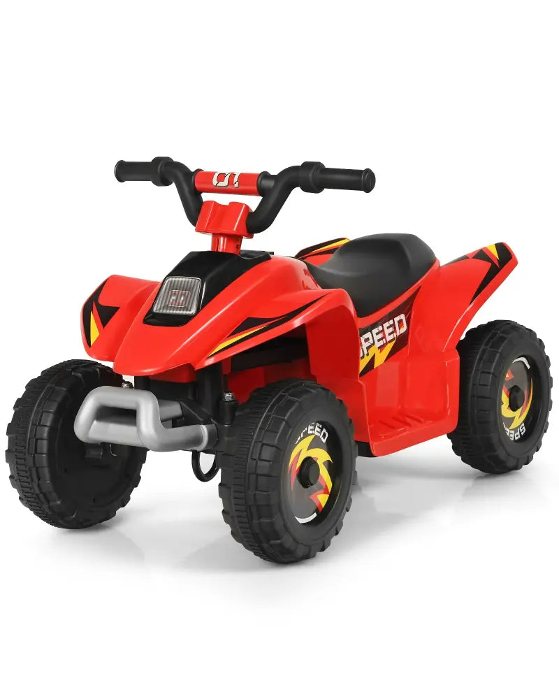 6V Kids Electric ATV 4 Wheels Ride-On Toy-Red - Red - Powered Ride On Toys