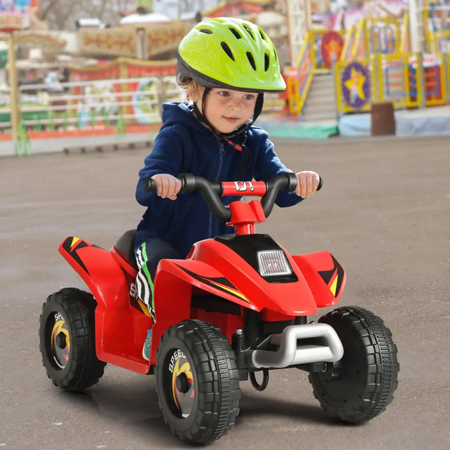 6V Kids Electric ATV 4 Wheels Ride-On Toy-Red - Red - Powered Ride On Toys