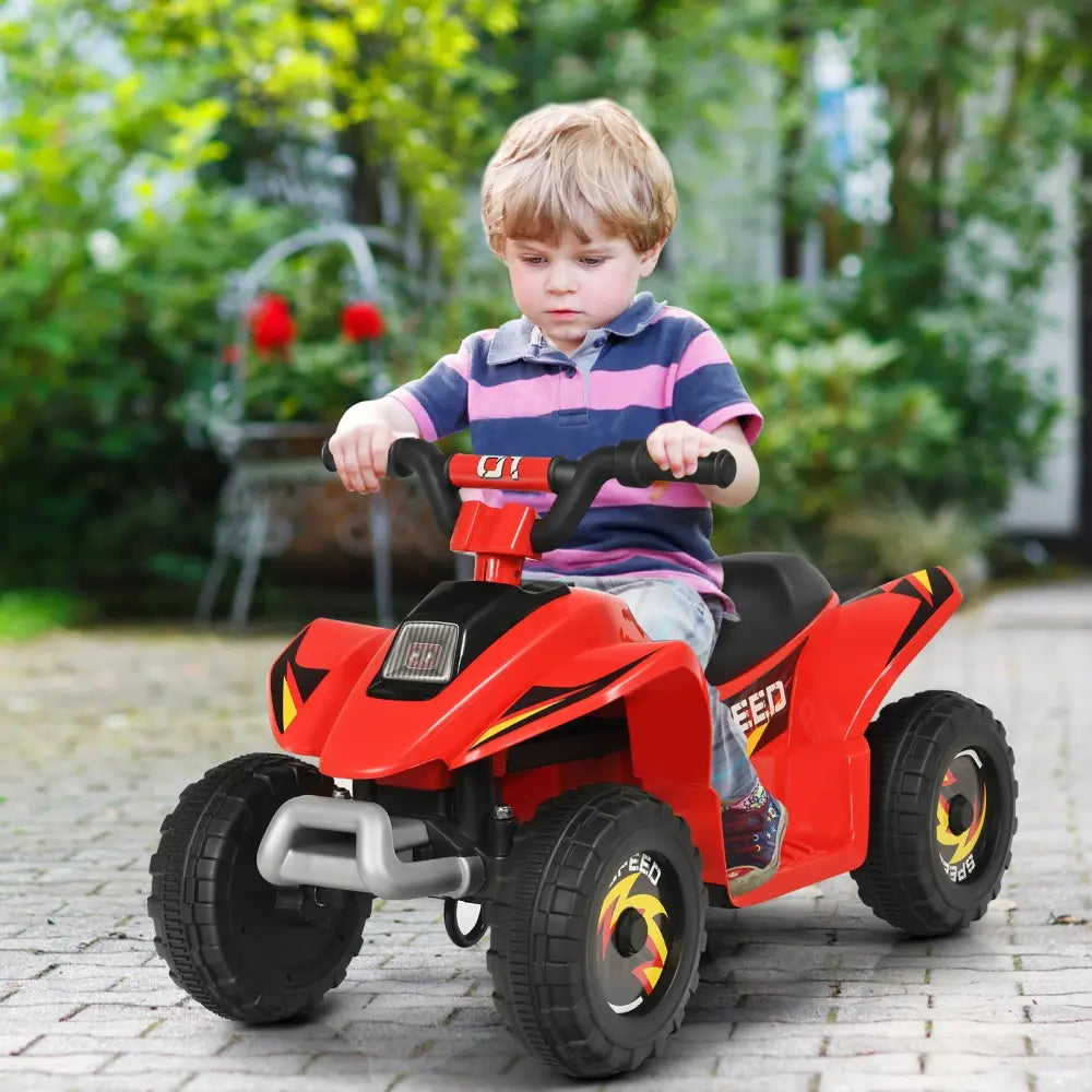 6V Kids Electric ATV 4 Wheels Ride-On Toy-Red - Red - Powered Ride On Toys