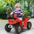 6V Kids Electric ATV 4 Wheels Ride-On Toy-Red - Red - Powered Ride On Toys