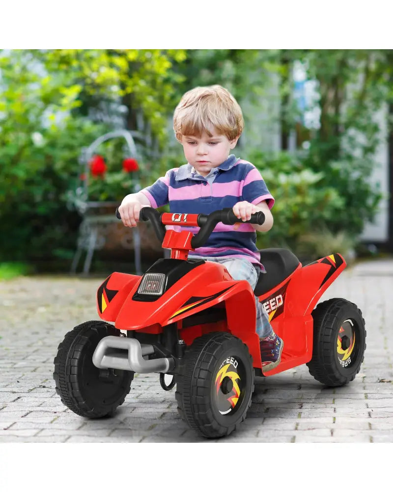6V Kids Electric ATV 4 Wheels Ride-On Toy-Red - Red - Powered Ride On Toys