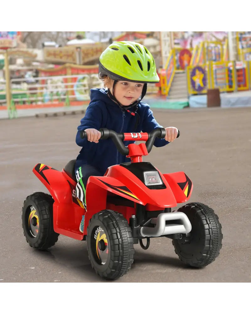 6V Kids Electric ATV 4 Wheels Ride-On Toy-Red - Red - Powered Ride On Toys