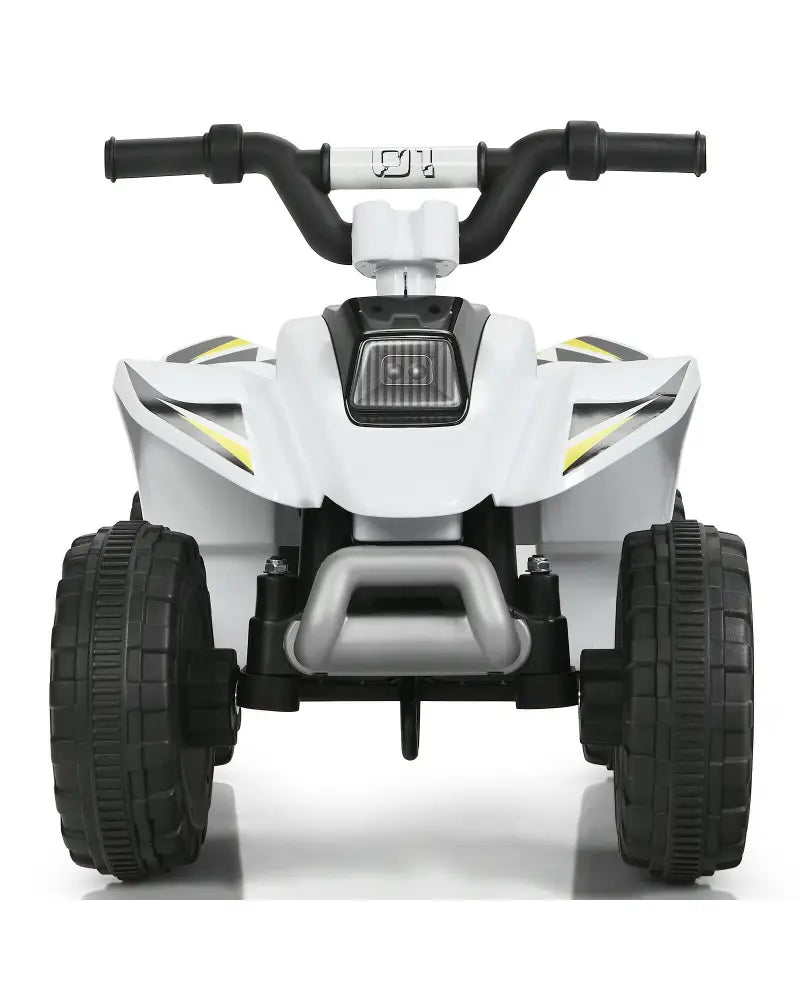 6V Kids Electric ATV 4 Wheels Ride-On Toy-White - White - Powered Ride On Toys