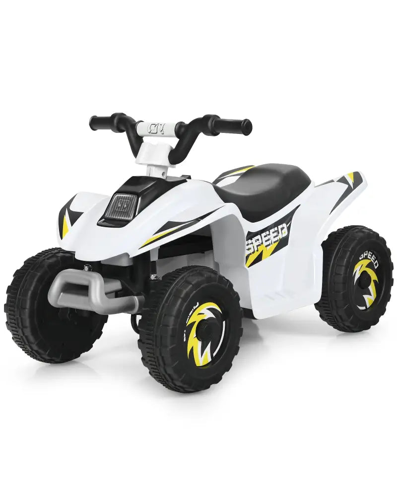 6V Kids Electric ATV 4 Wheels Ride-On Toy-White - White - Powered Ride On Toys