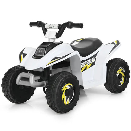 6V Kids Electric ATV 4 Wheels Ride-On Toy-White - White - Powered Ride On Toys