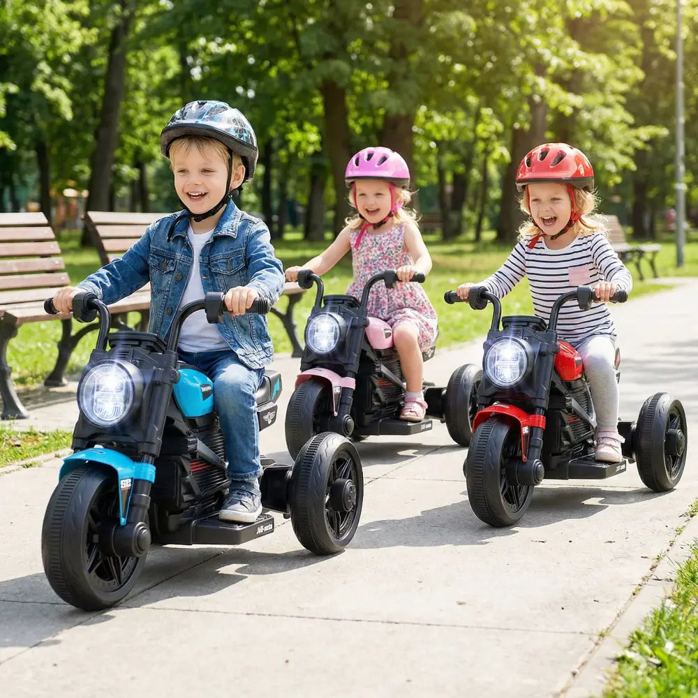 6V Kids Electric Motorcycle with LED Headlight and Music for Toddlers Aged 3-5-Blue - Blue - Powered Ride On Toys
