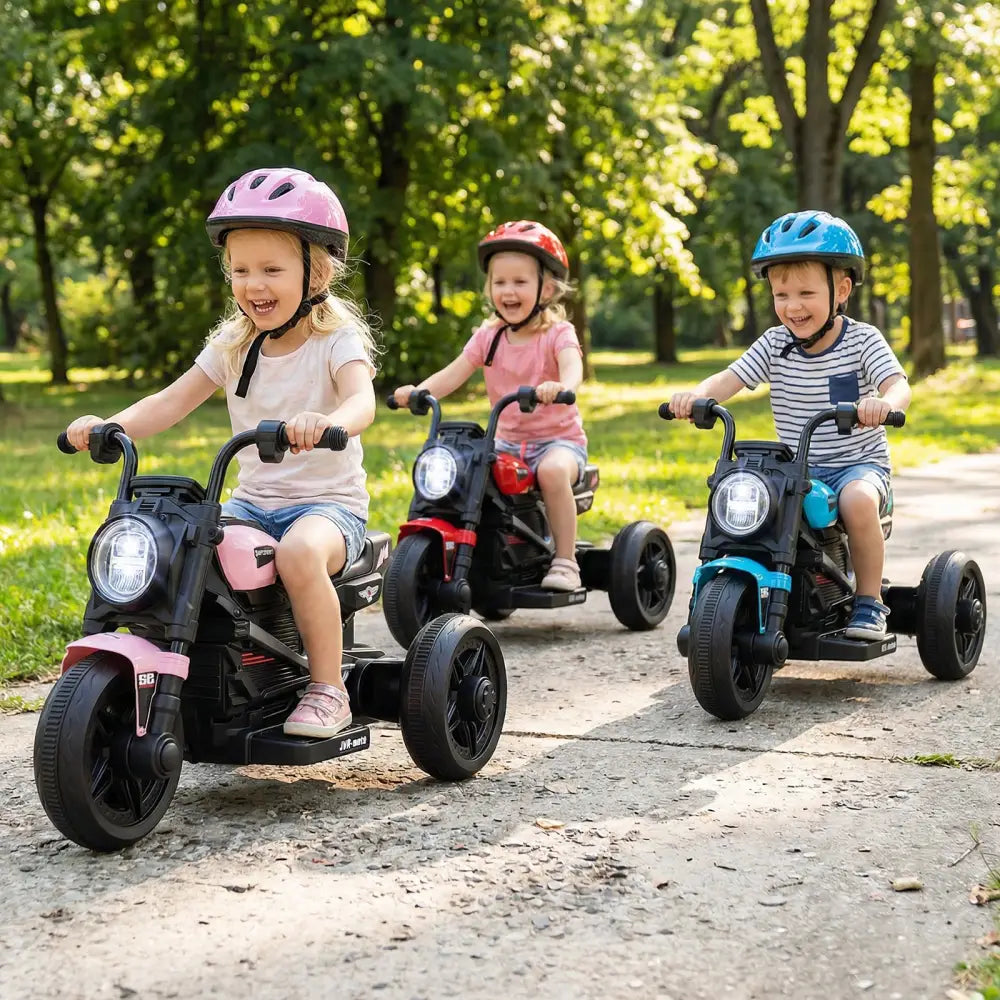 6V Kids Electric Motorcycle with LED Headlight and Music for Toddlers Aged 3-5-Pink - Pink - Powered Ride On Toys