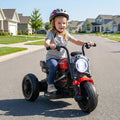 6V Kids Electric Motorcycle with LED Headlight and Music for Toddlers Aged 3-5-Red - Red - Powered Ride On Toys