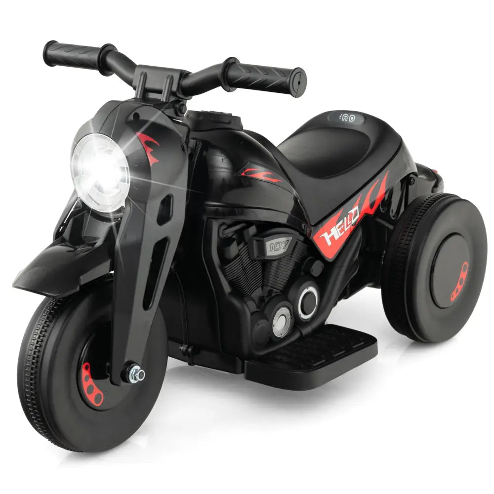6V Kids Electric Ride on Motorcycle with Bubble Maker and Music-Black - Black - Powered Ride On Toys