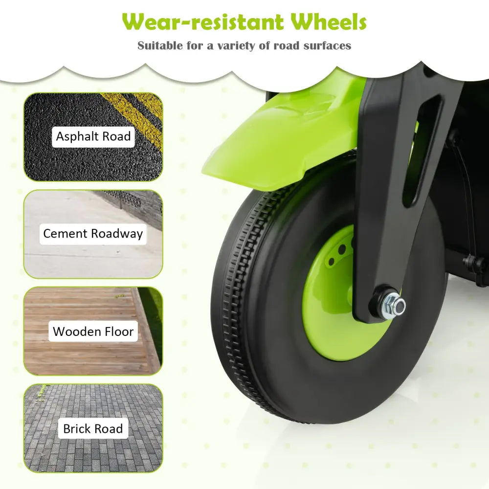 6V Kids Electric Ride on Motorcycle with Bubble Maker and Music-Green - Green - Powered Ride On Toys