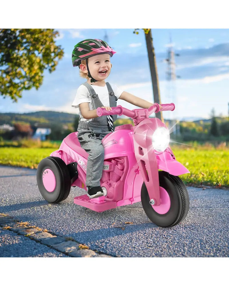 6V Kids Electric Ride on Motorcycle with Bubble Maker and Music-Pink - Pink - Powered Ride On Toys