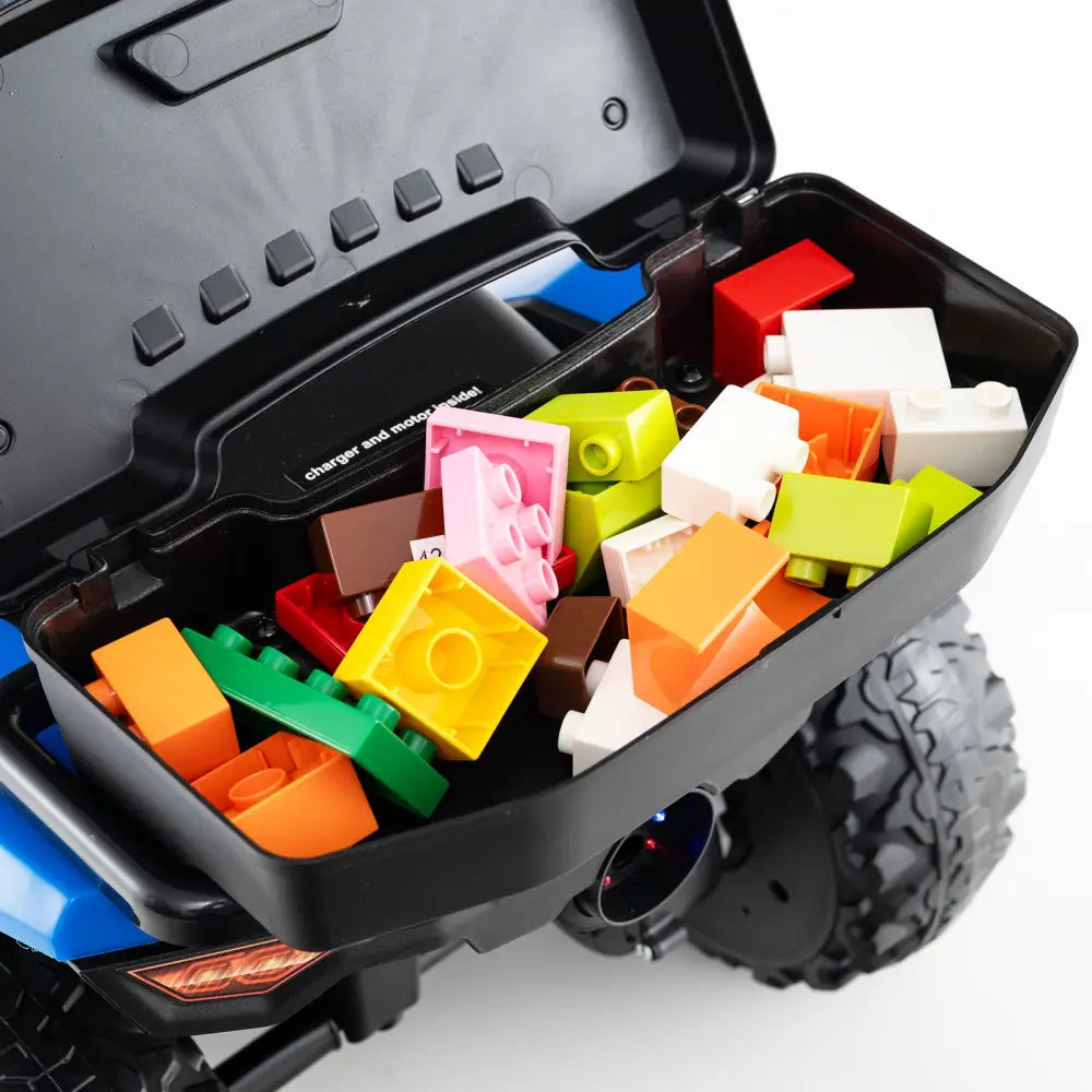 6V Kids Ride On ATV with Spray Function and Storage Box with Music-Blue - Blue - Powered Ride On Toys