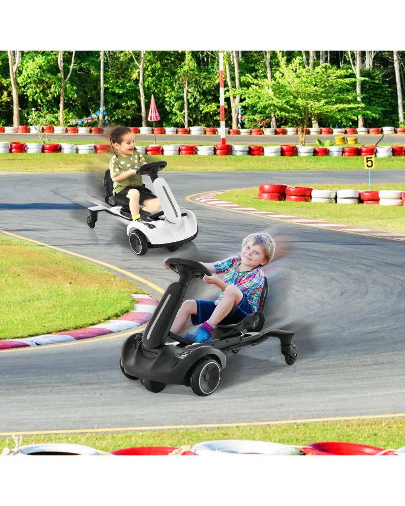 6V Kids Ride on Drift Car with 360° Spin and 2 Adjustable Heights-Black - Black - Powered Ride On Toys