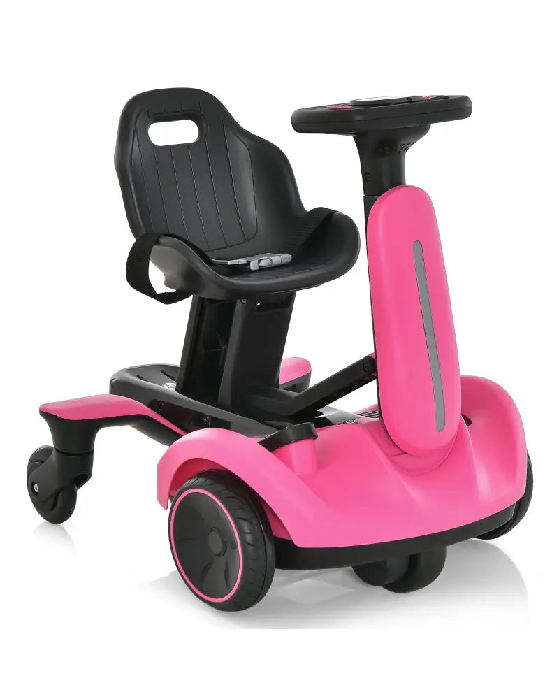 6V Kids Ride on Drift Car with 360° Spin and 2 Adjustable Heights-Pink - Pink - Powered Ride On Toys