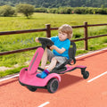 6V Kids Ride on Drift Car with 360° Spin and 2 Adjustable Heights-Pink - Pink - Powered Ride On Toys