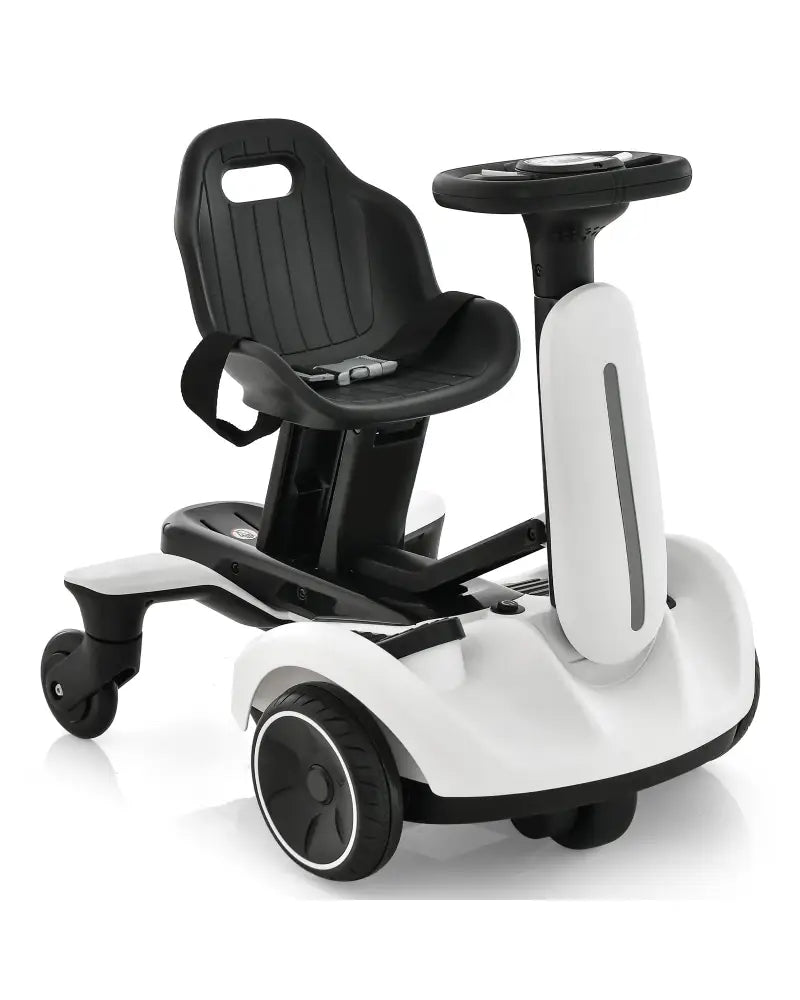 6V Kids Ride on Drift Car with 360° Spin and 2 Adjustable Heights-White - White - Powered Ride On Toys